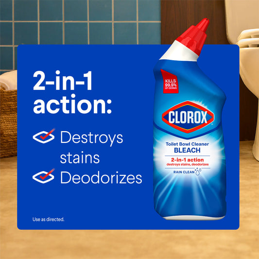 Clorox Rain Clean Toilet Bowl Cleaner with Bleach Value Pack