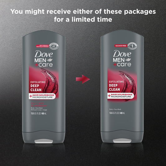 Dove Men+Care Body and Face Wash Exfoliating Deep Clean