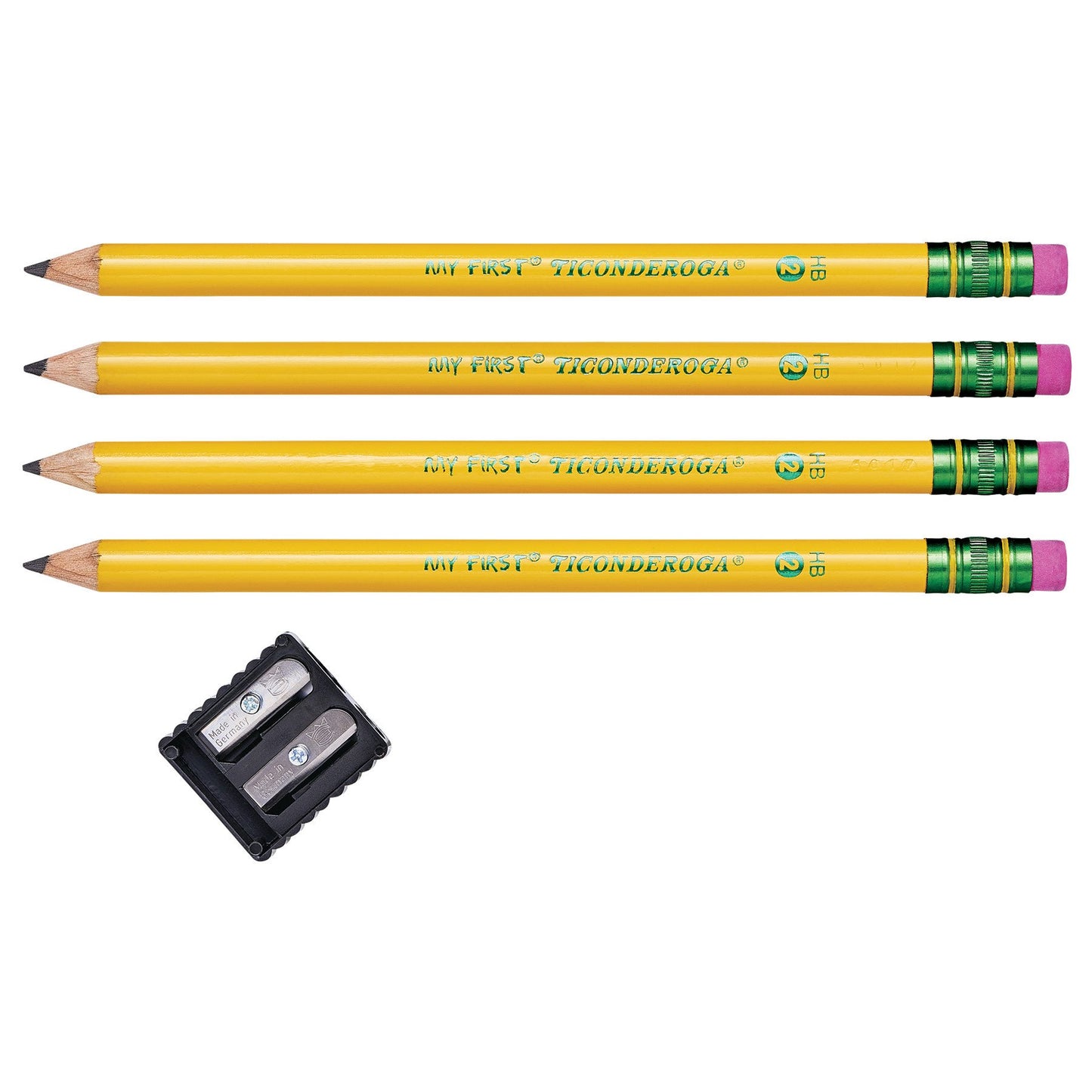 Ticonderoga My First Pre-Sharpened No.2 Wood Pencils & Sharpener