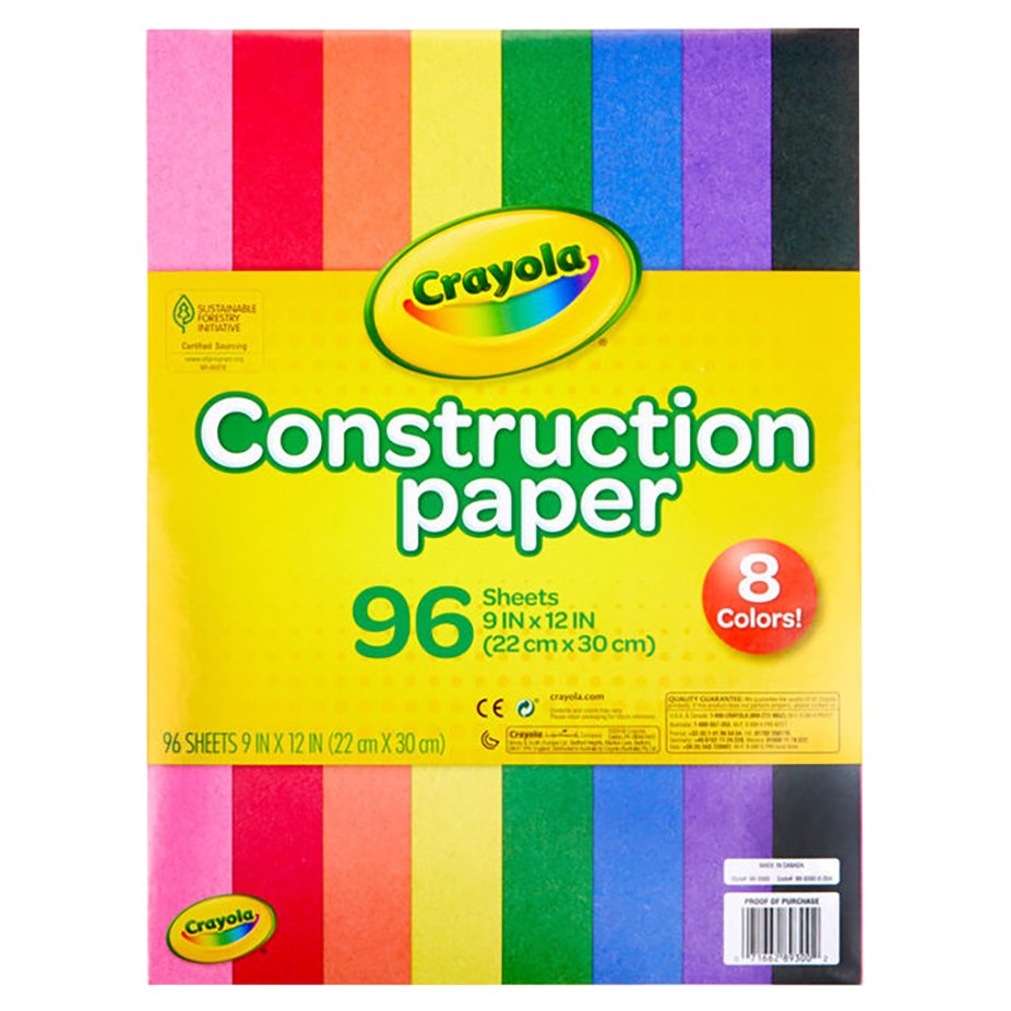 Crayola Construction Paper - 8 Colors, 96 ct
