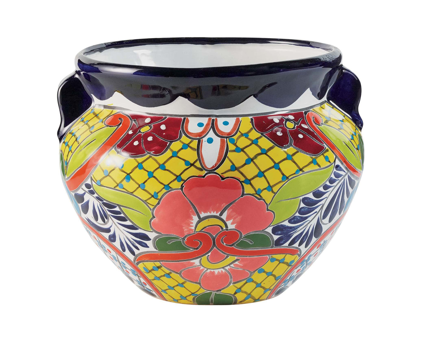 Blue Orange Pottery Talavera Clay Planter
