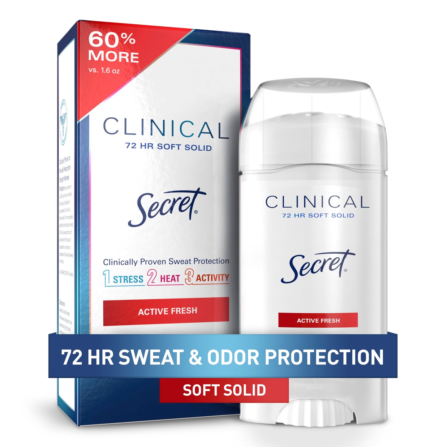 Secret Clinical Strength Soft Solid Antiperspirant And Deodorant - Active Fresh