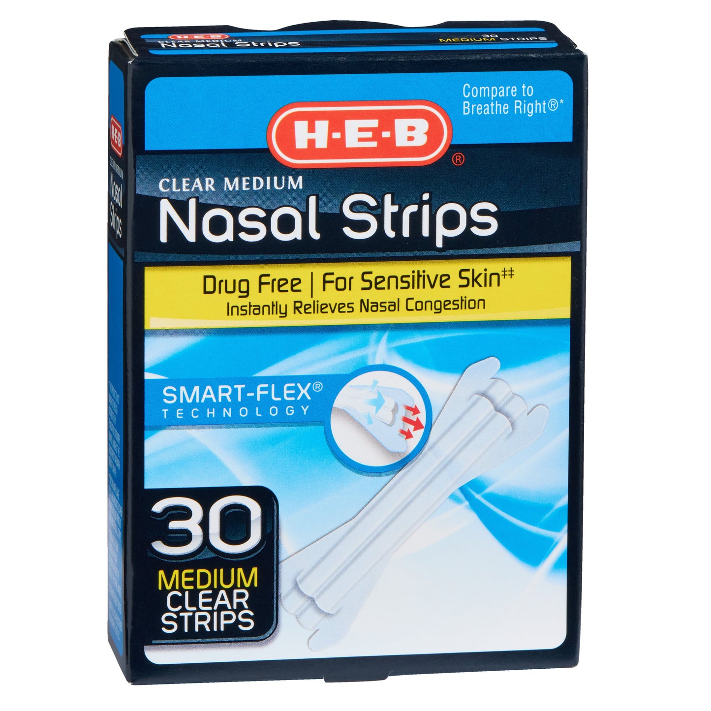 H-E-B Clear Nasal Strips - Medium
