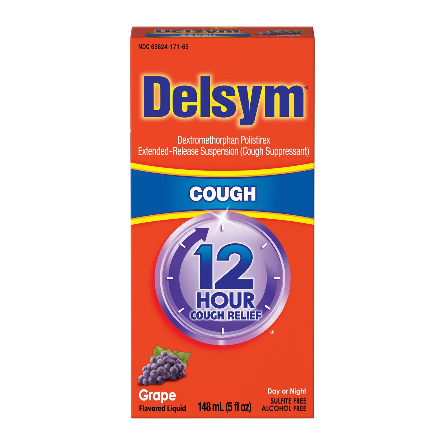Delsym Adult Cough Suppressant Liquid, Grape Flavor
