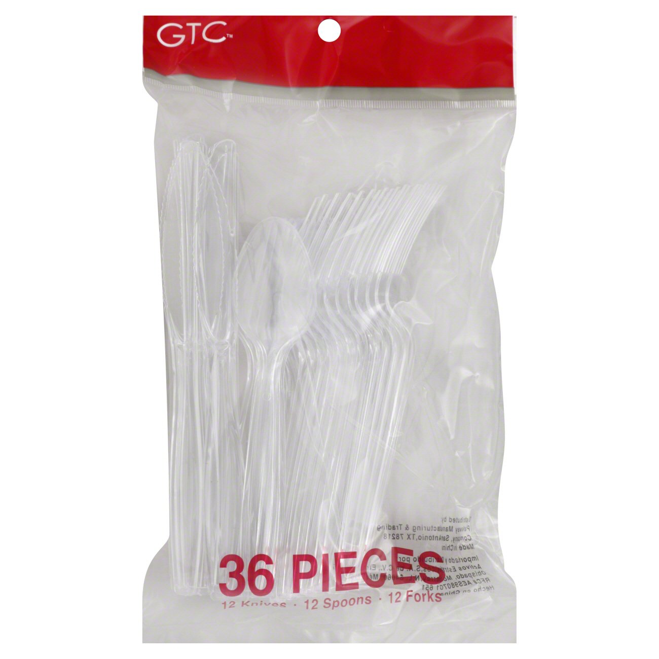 GTC Plastic Knives, Forks & Spoons Combo Set - Clear