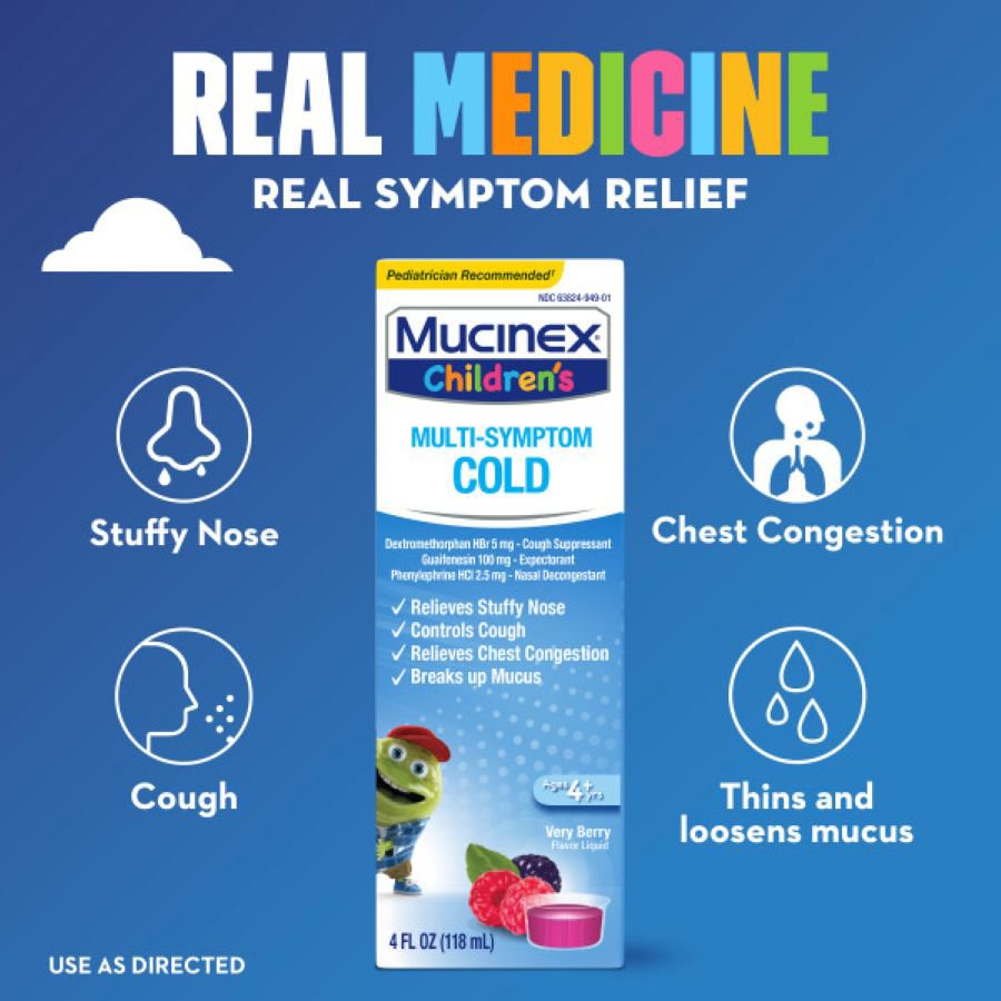 Mucinex Children's Multi-Symptom Liquid Very Berry
