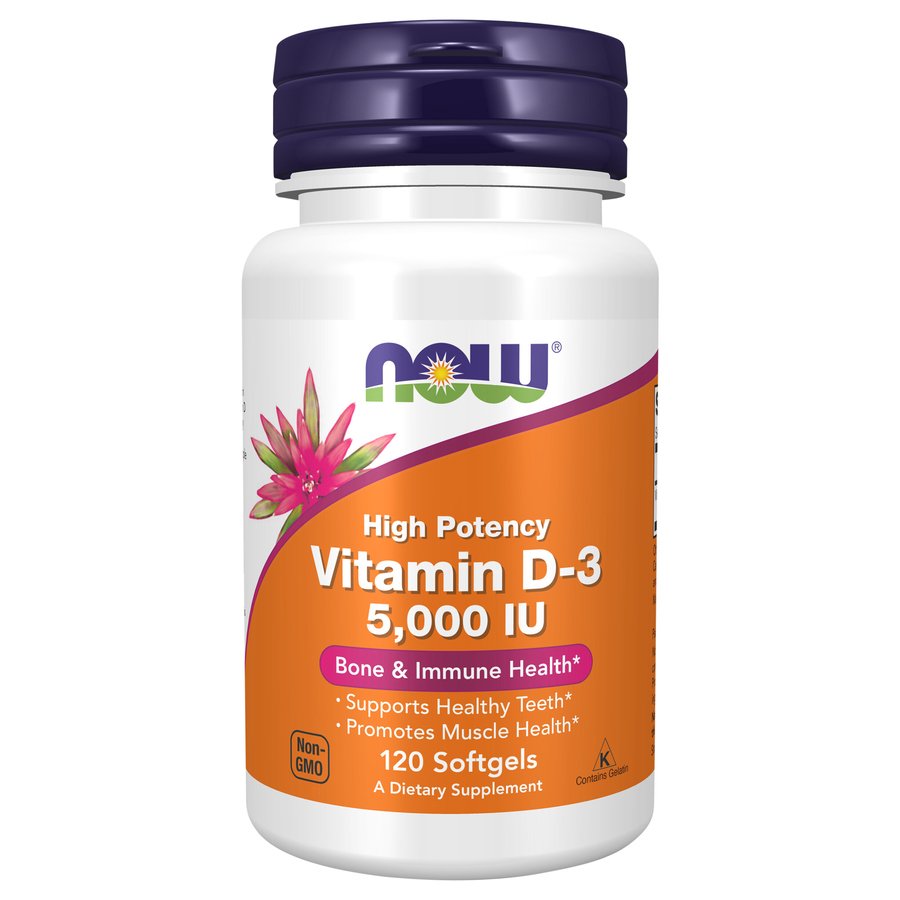 NOW Vitamin D-3 Softgels - 5000 IU