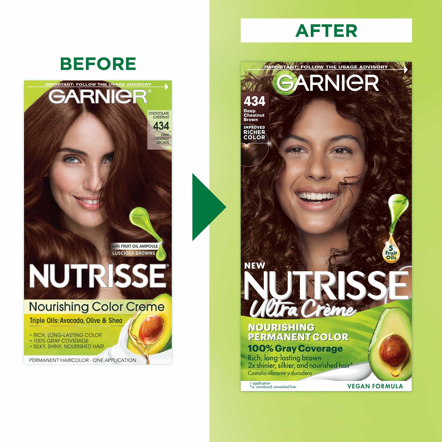 Garnier Nutrisse Nourishing Hair Color Creme - 434 Deep Chestnut Brown