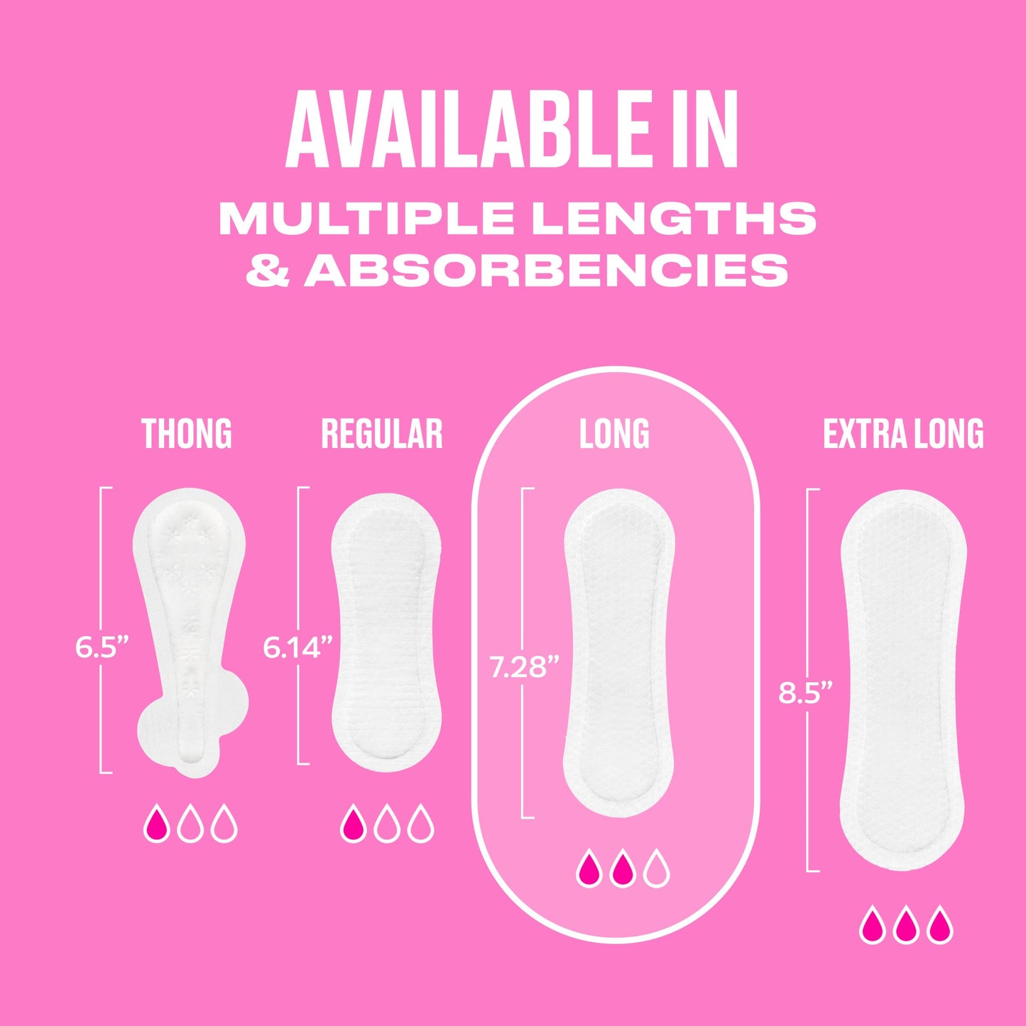 Carefree Long Panty Liners - Wrapped, Unscented