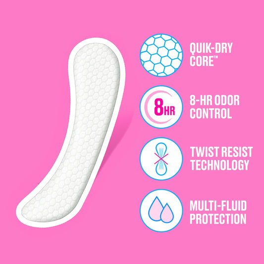 Carefree Extra Long Panty Liners - Wrapped, Unscented