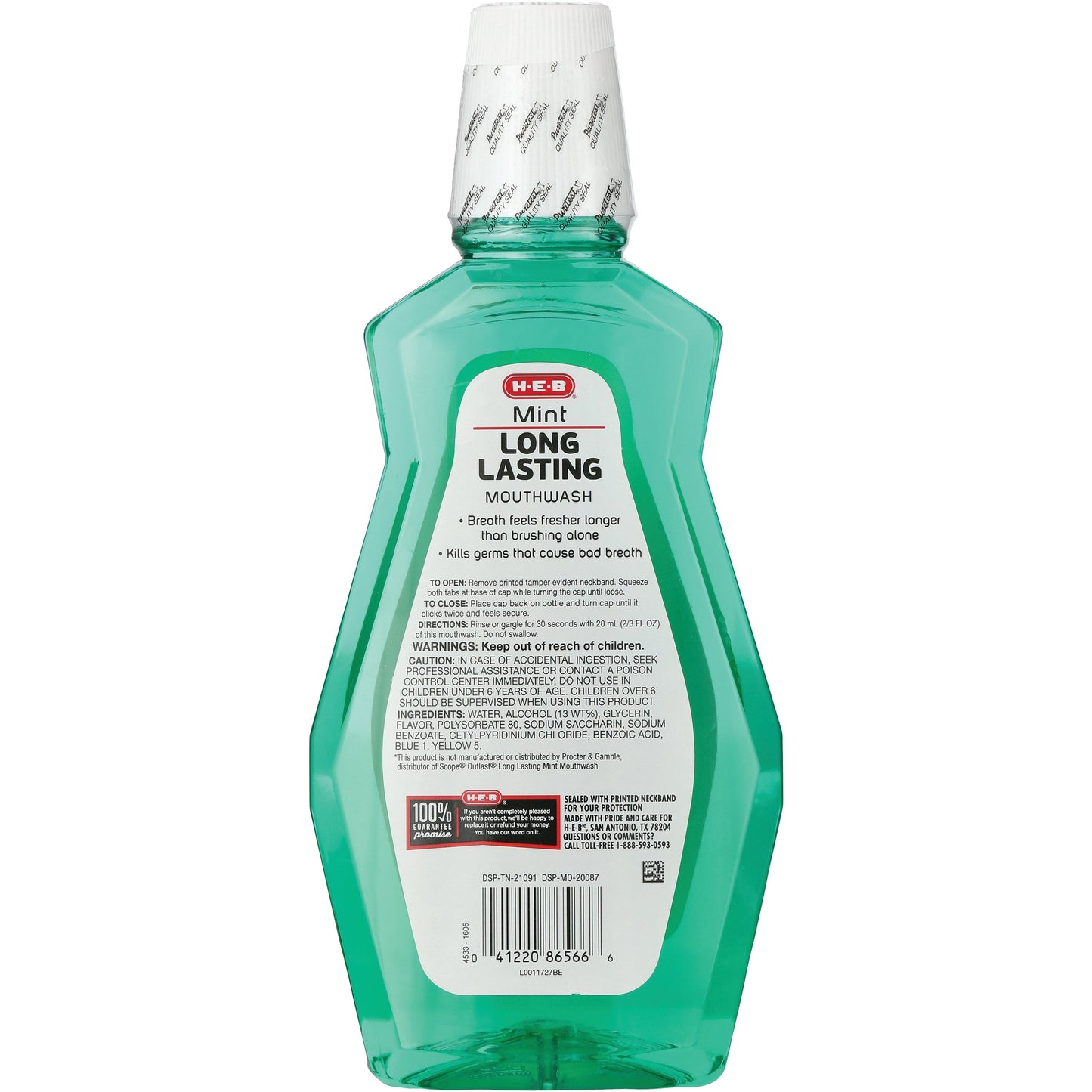 H-E-B Long Lasting Mouthwash - Mint