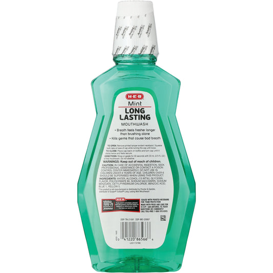 H-E-B Long Lasting Mouthwash - Mint