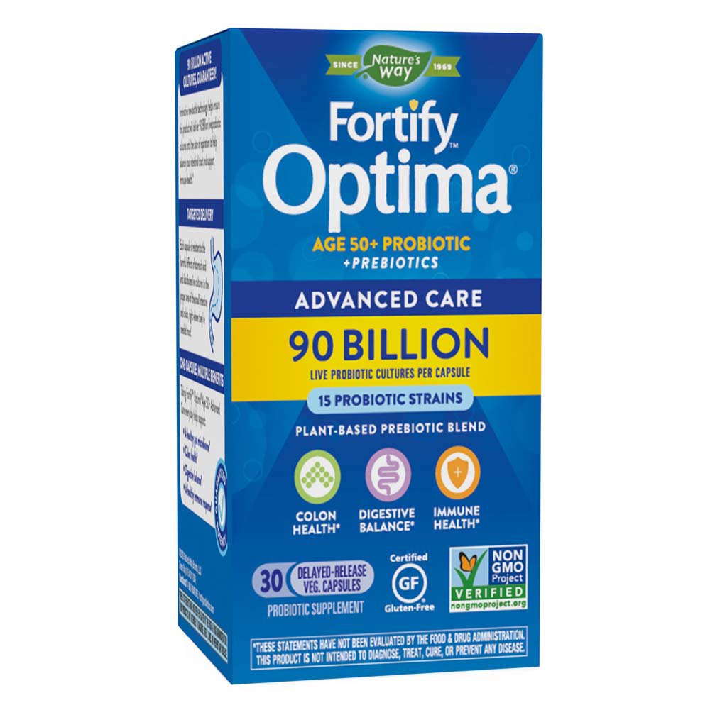 Nature's Way Fortify Optima Age 50+ 90 Billion Probiotic + Prebiotics Capsules