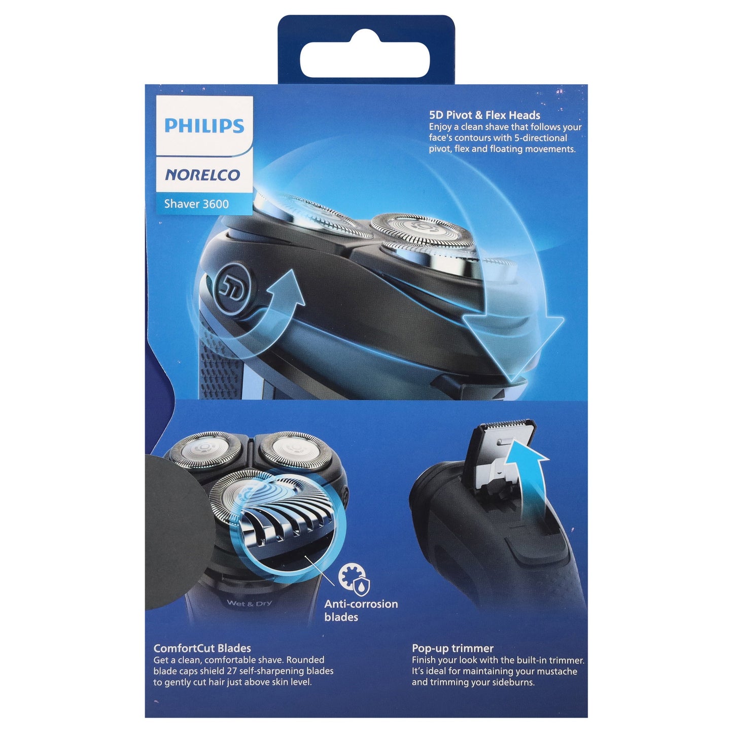 Philips Norelco Shaver 3600 Wet & Dry Cordless Electric Razor