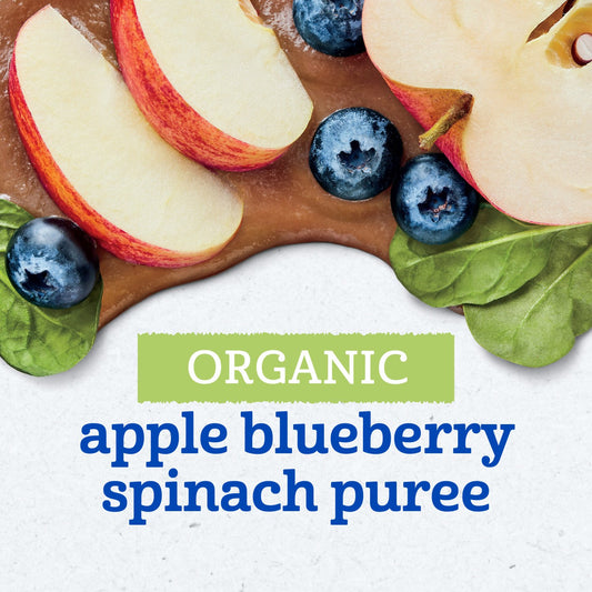 Gerber Stage 2 Baby Food Pouch - Organic Apple Blueberry Spinach Puree