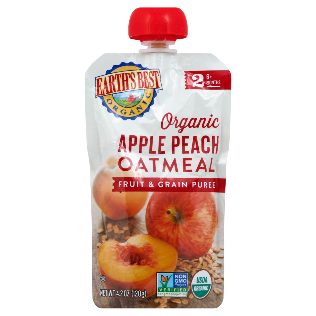 Earth's Best Organic Apple Peach Oatmeal Pouch
