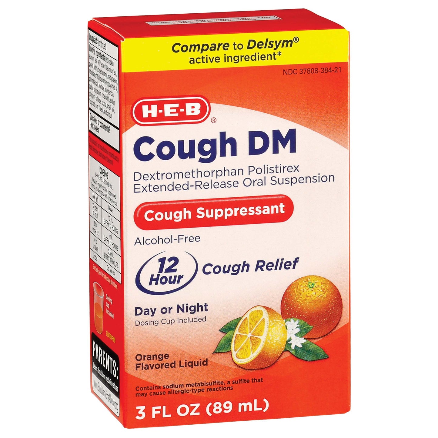 H-E-B DM Cough Suppressant Liquid - Orange Flavor