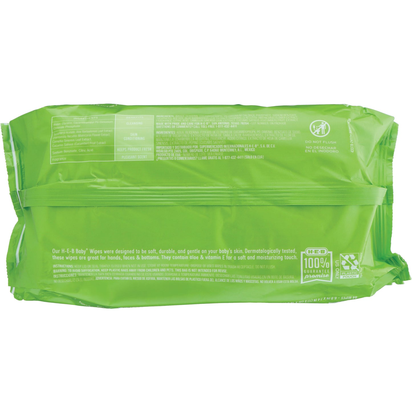 H-E-B Baby Wipes - Green Tea & Cucumber, 3 pk