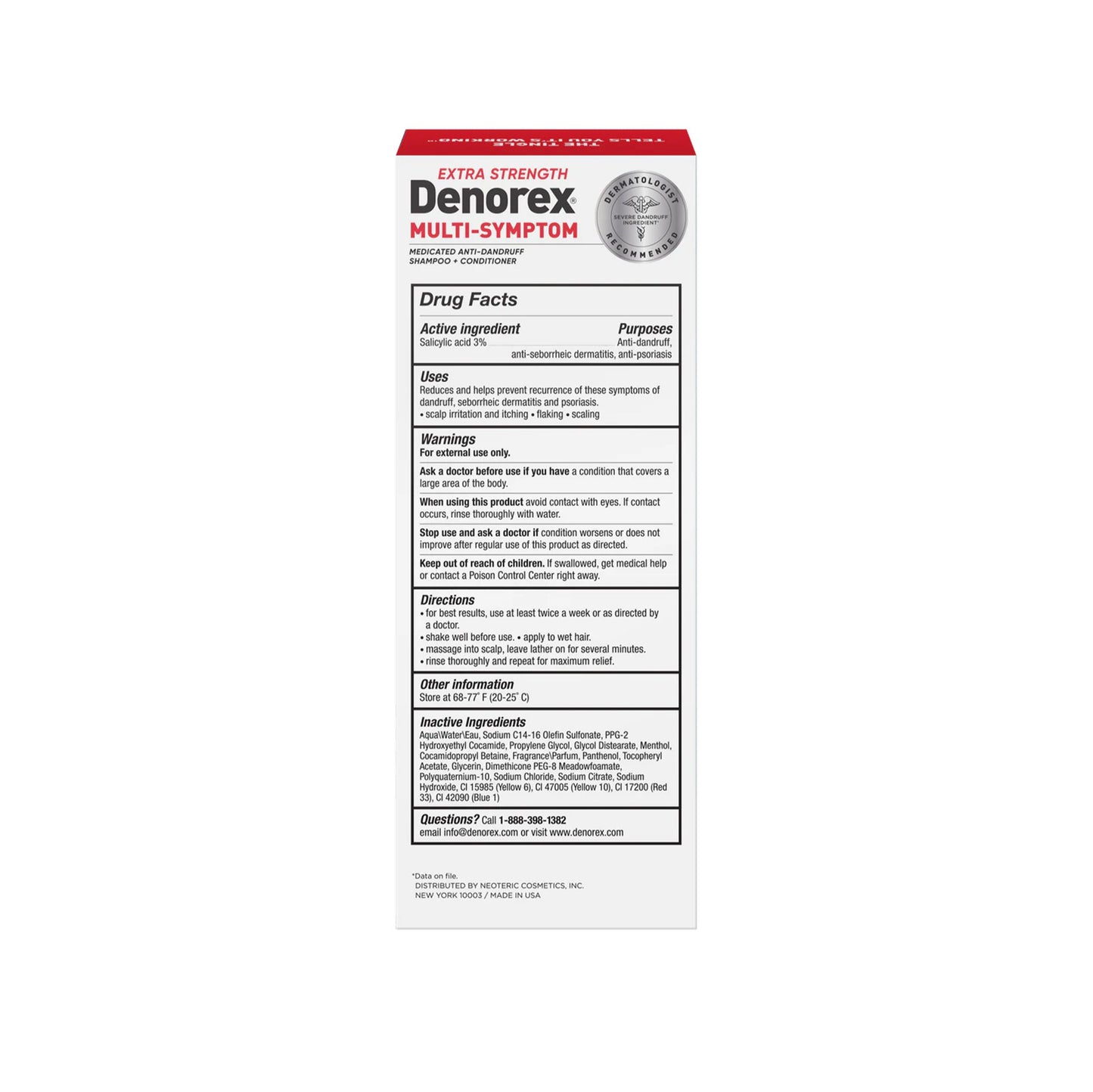 Denorex Extra Strength, Multi-Symptom Medicated Anti-Dandruff Shampoo + Conditioner
