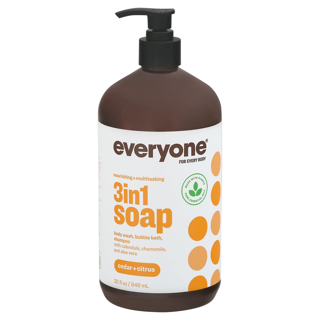 Everyone 3in1 Bodywash, Bubble Bath, Shampoo Soap - Cedar + Citrus