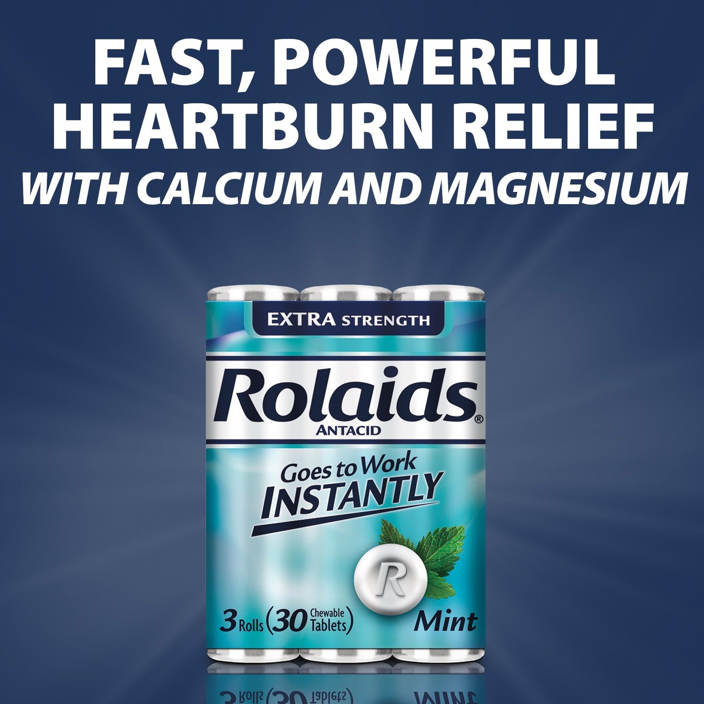 Rolaids Original Strength Antacid Chewable Tablets, Heartburn Relief, Mint Flavor