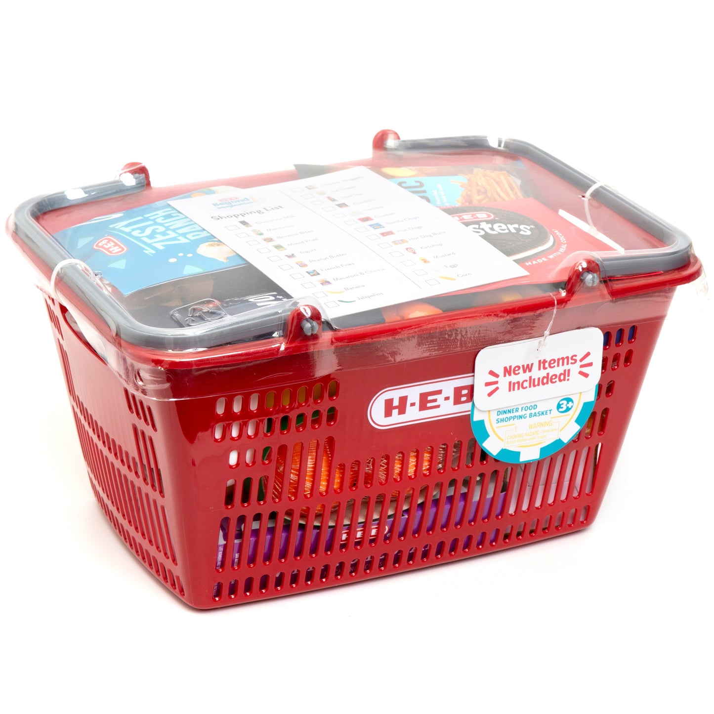 H-E-B Beyond Imagination! Dinner Play Food Shopping Basket - Red