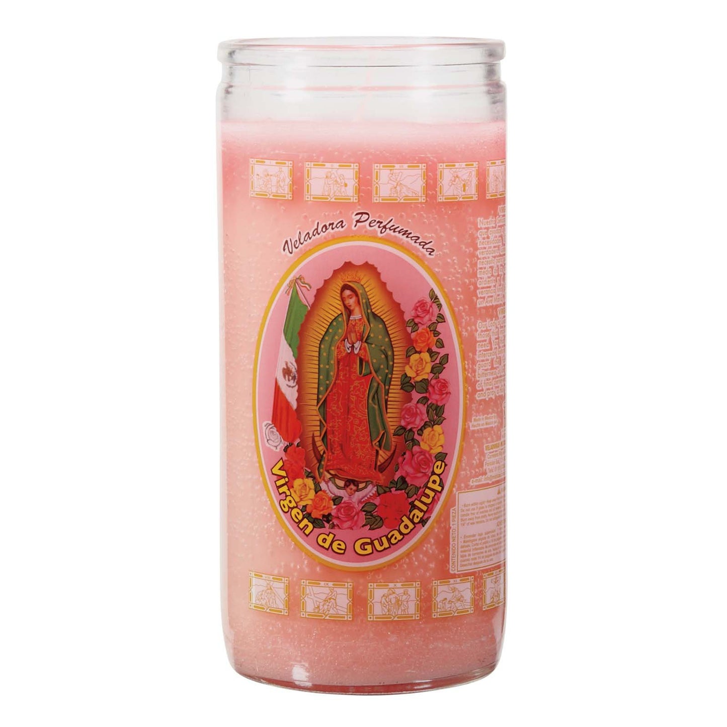 Brilux Virgen de Guadalupe Scented Religious Candle - Pink Wax