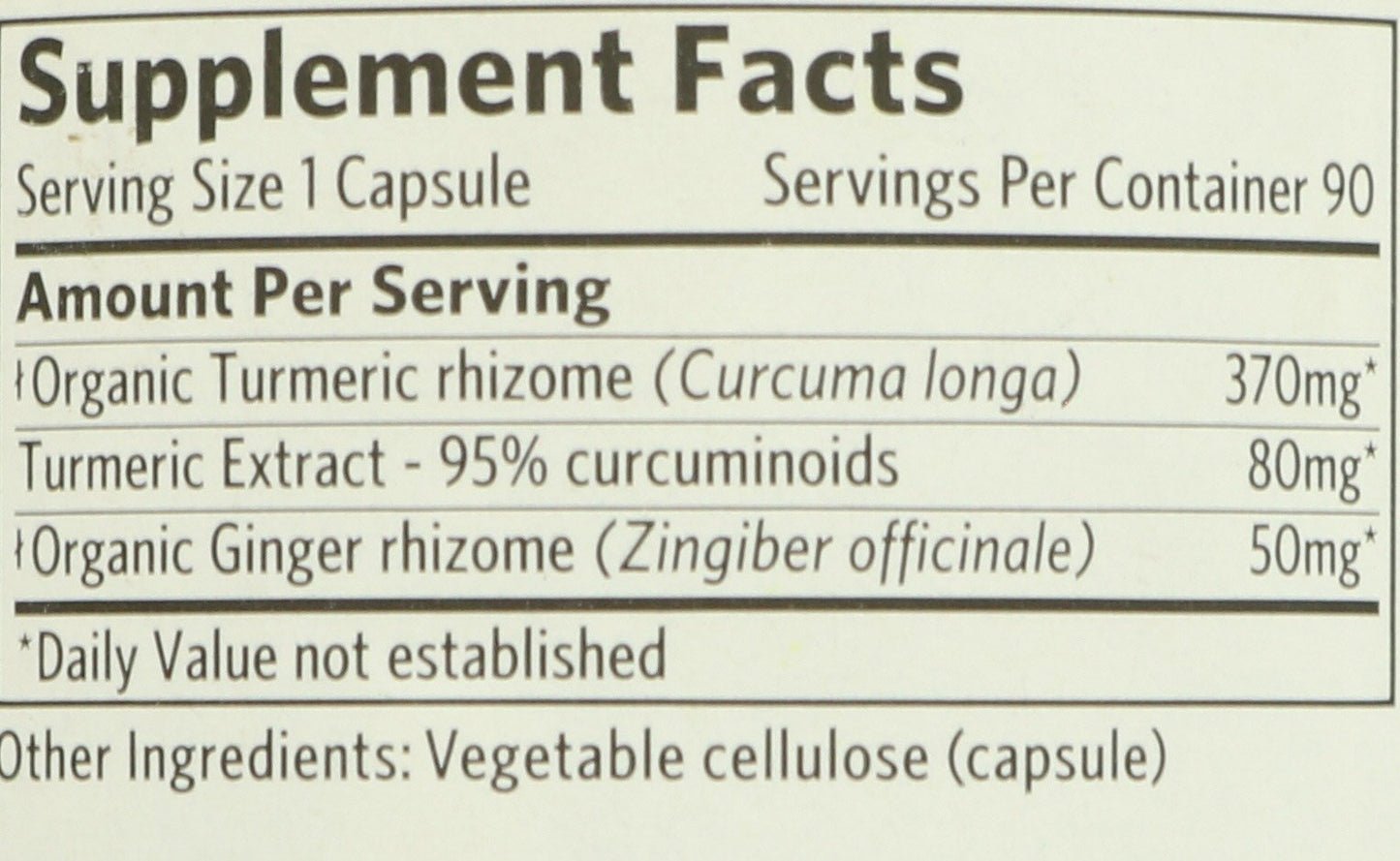 Organic India Turmeric Formula Vegetarian Capsules