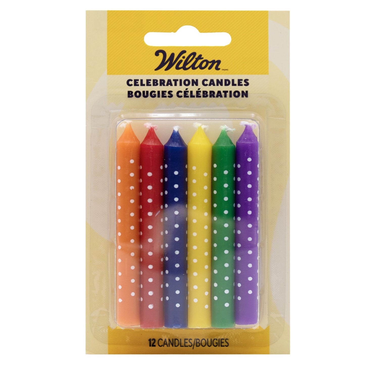 Wilton White Dot Multi Colored Candles