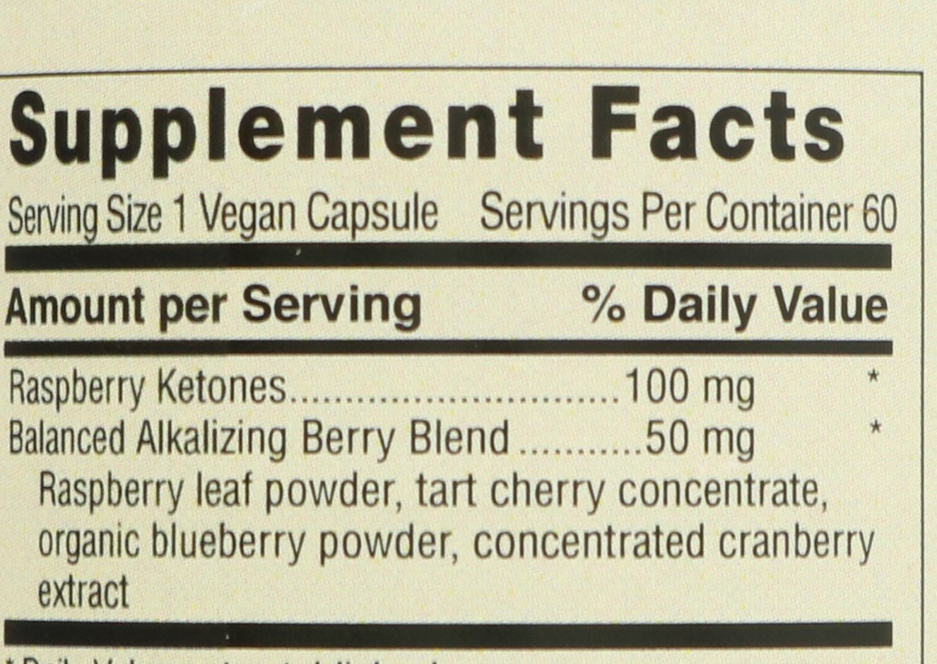 Central Market Raspberry Ketones Vegan Capsules