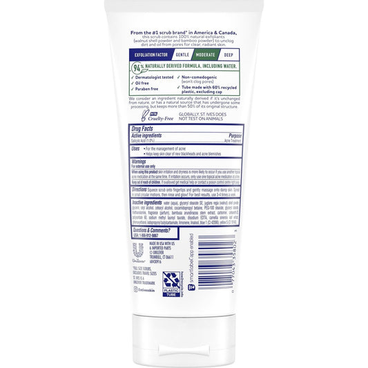 St. Ives BHA Exfoliant Green Tea & Bamboo Face Scrub for Acne Prone Skin