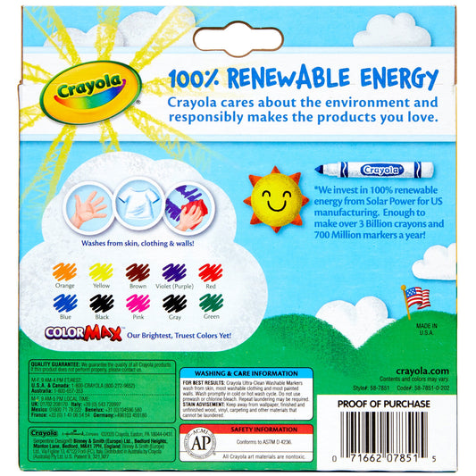 Crayola Broad Line Ultra-Clean Washable Markers