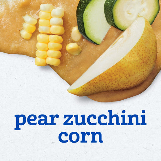 Gerber Stage 2 Baby Food - Pear Zucchini & Corn, 4 oz Tubs