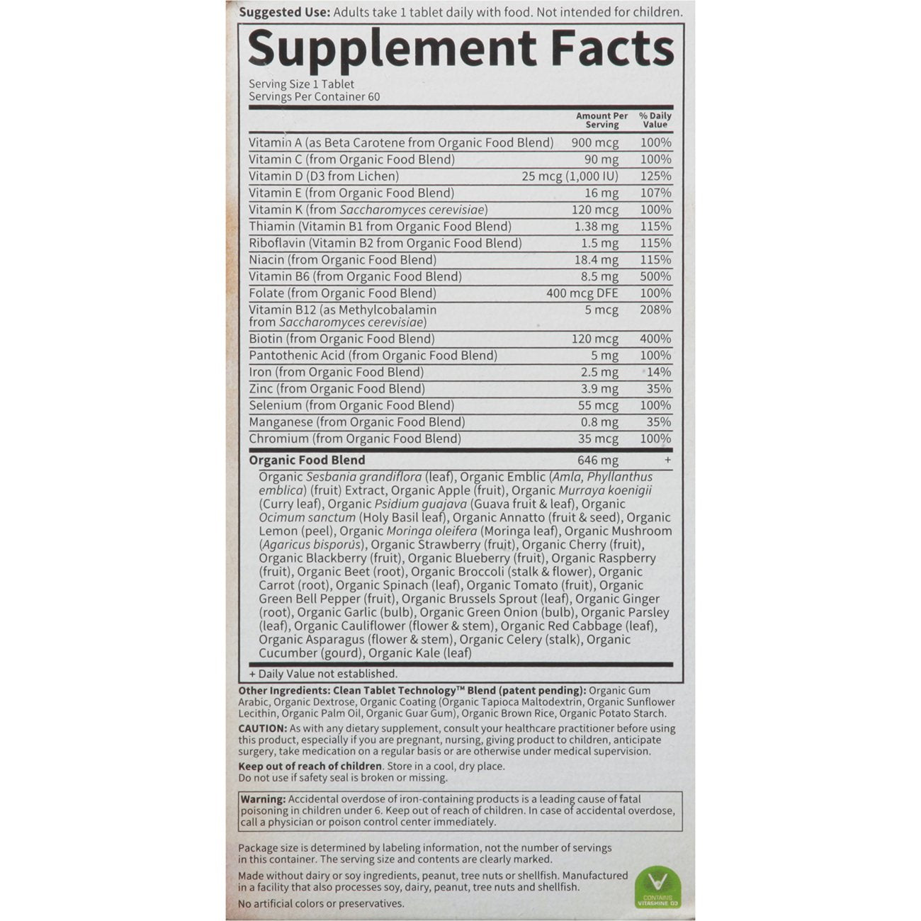 Garden of Life mykind Organics Women's Once Daily Multivitamin Tablets