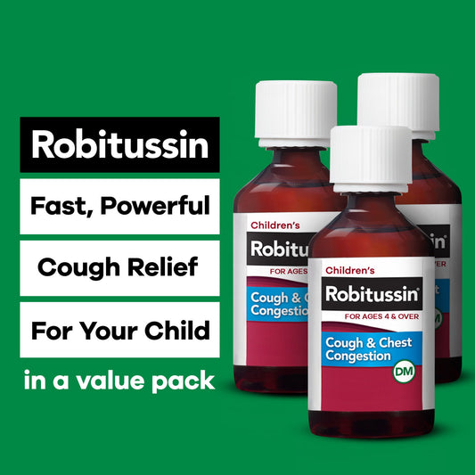 Robitussin Children's Cough & Chest Congestion DM, Cough Medicine for Kids, Grape Flavor
