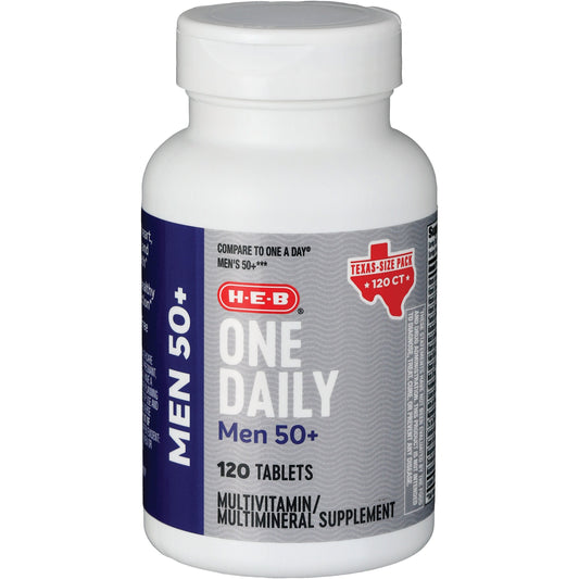 H-E-B Men 50+ One Daily Multivitamin Tablets - Texas-Size Pack