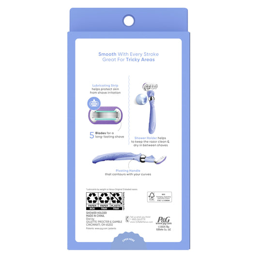 Gillette Venus Deluxe Smooth Swirl Women's Razor Handle + 2 Blade Refills