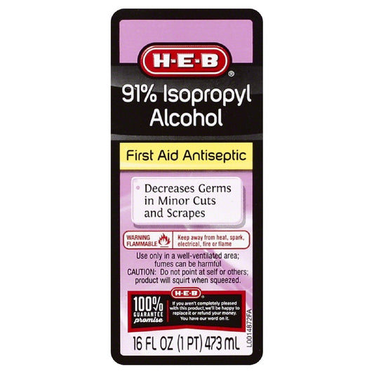 H-E-B 91% Isopropyl Alcohol First Aid Antiseptic