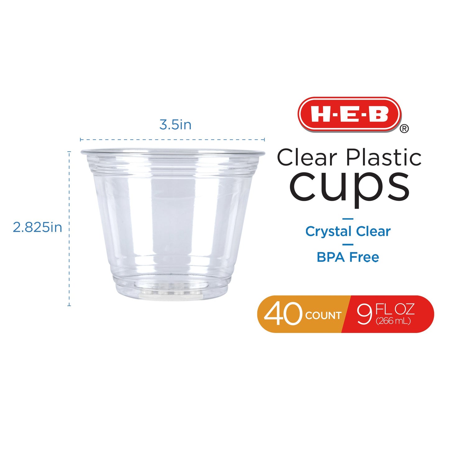 H-E-B 9 oz Clear Plastic Cups