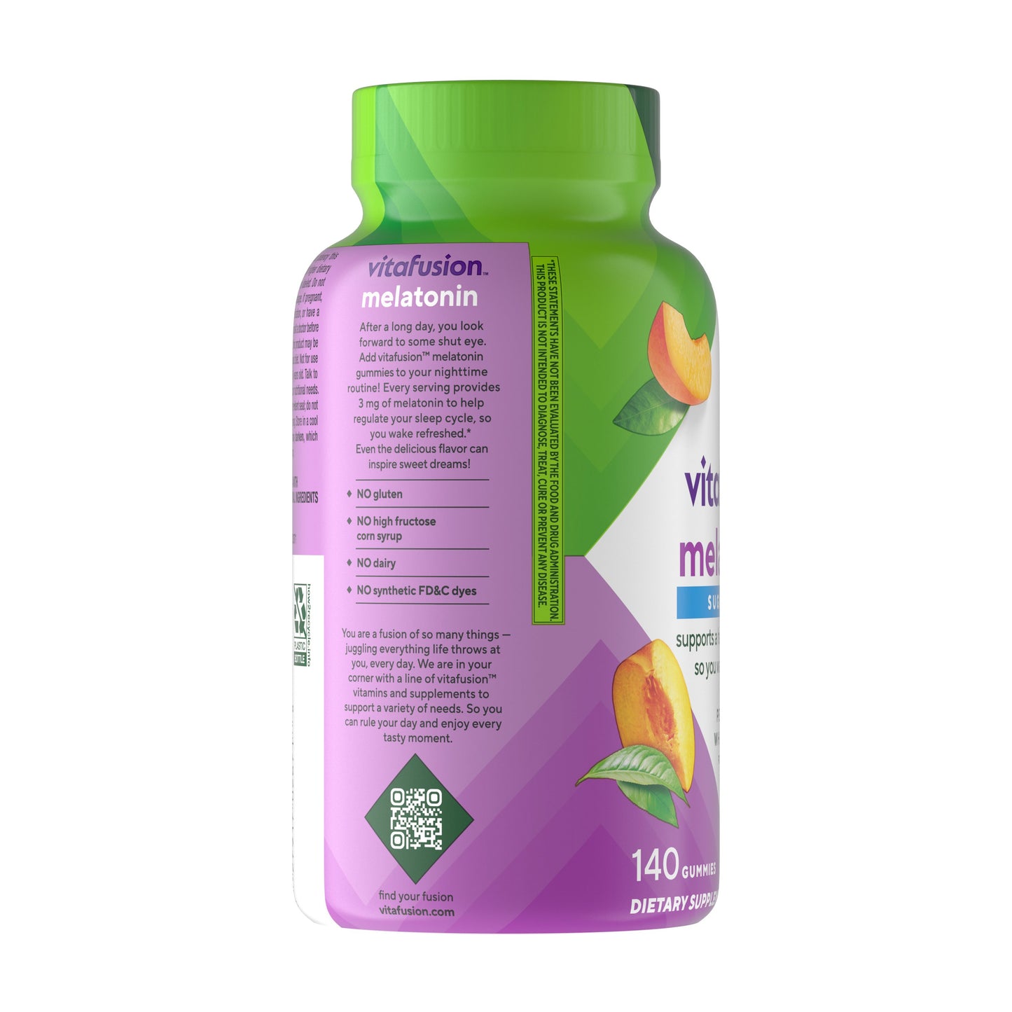 Vitafusion Sugar Free Melatonin Sleep Gummies - Peach & White Tea