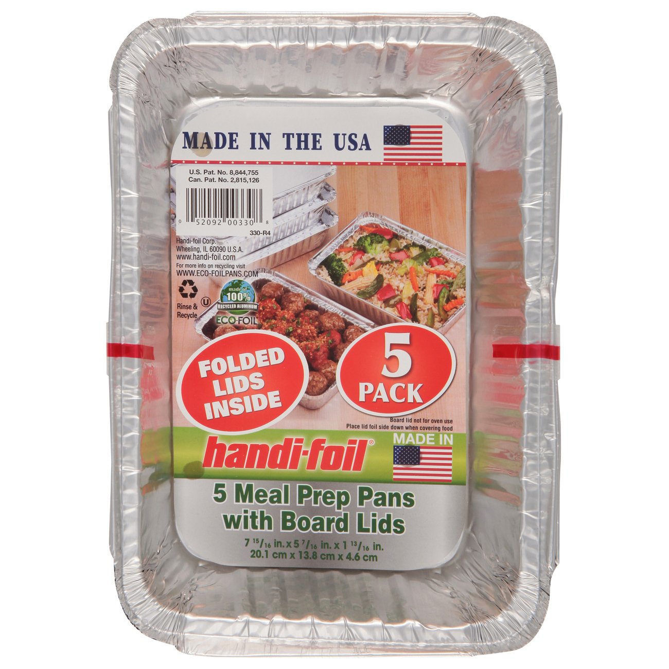 Handi-Foil Meal Prep Pans & Board Lids, 5 pk