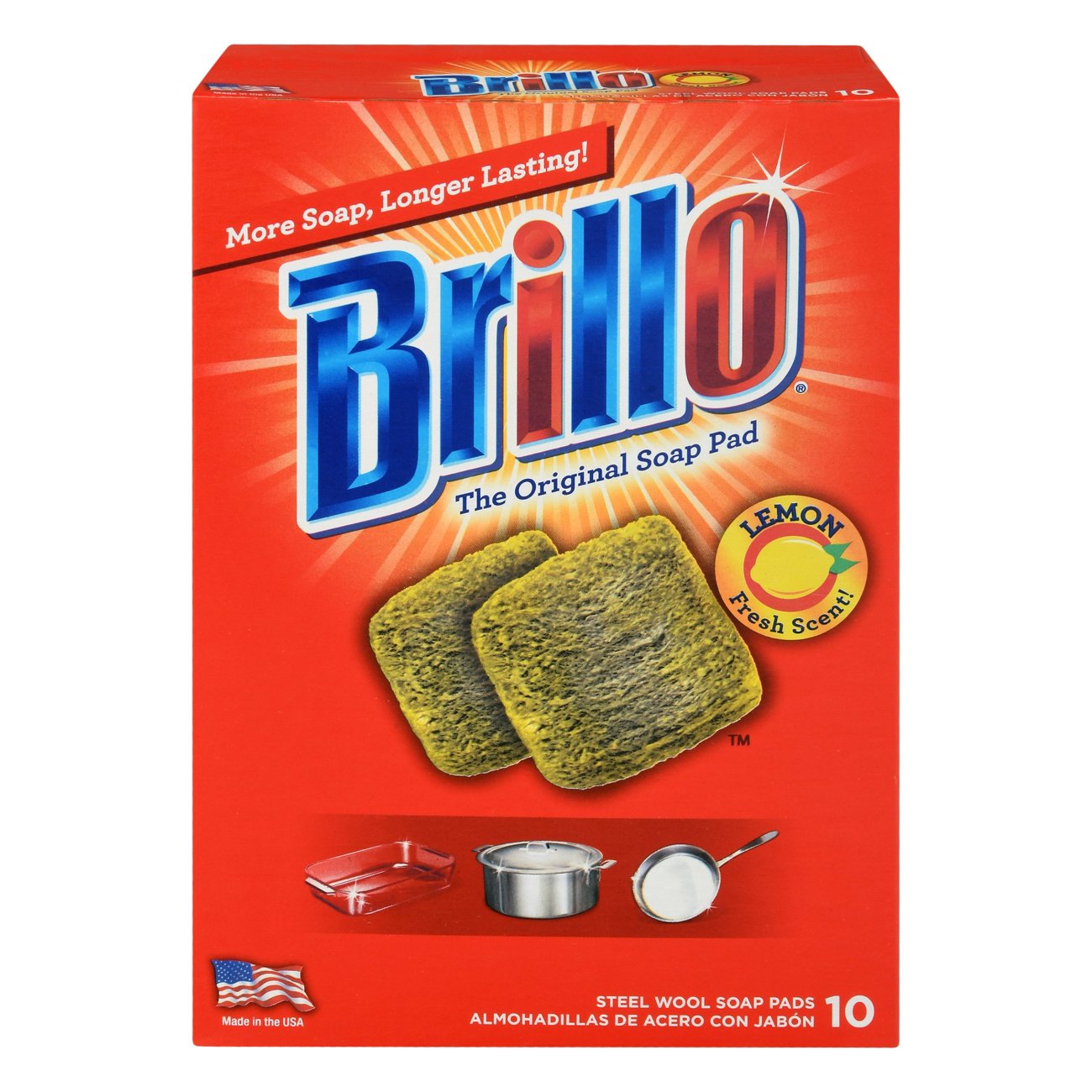 Brillo Steel Wool Soap Pads Lemon Fresh Scent