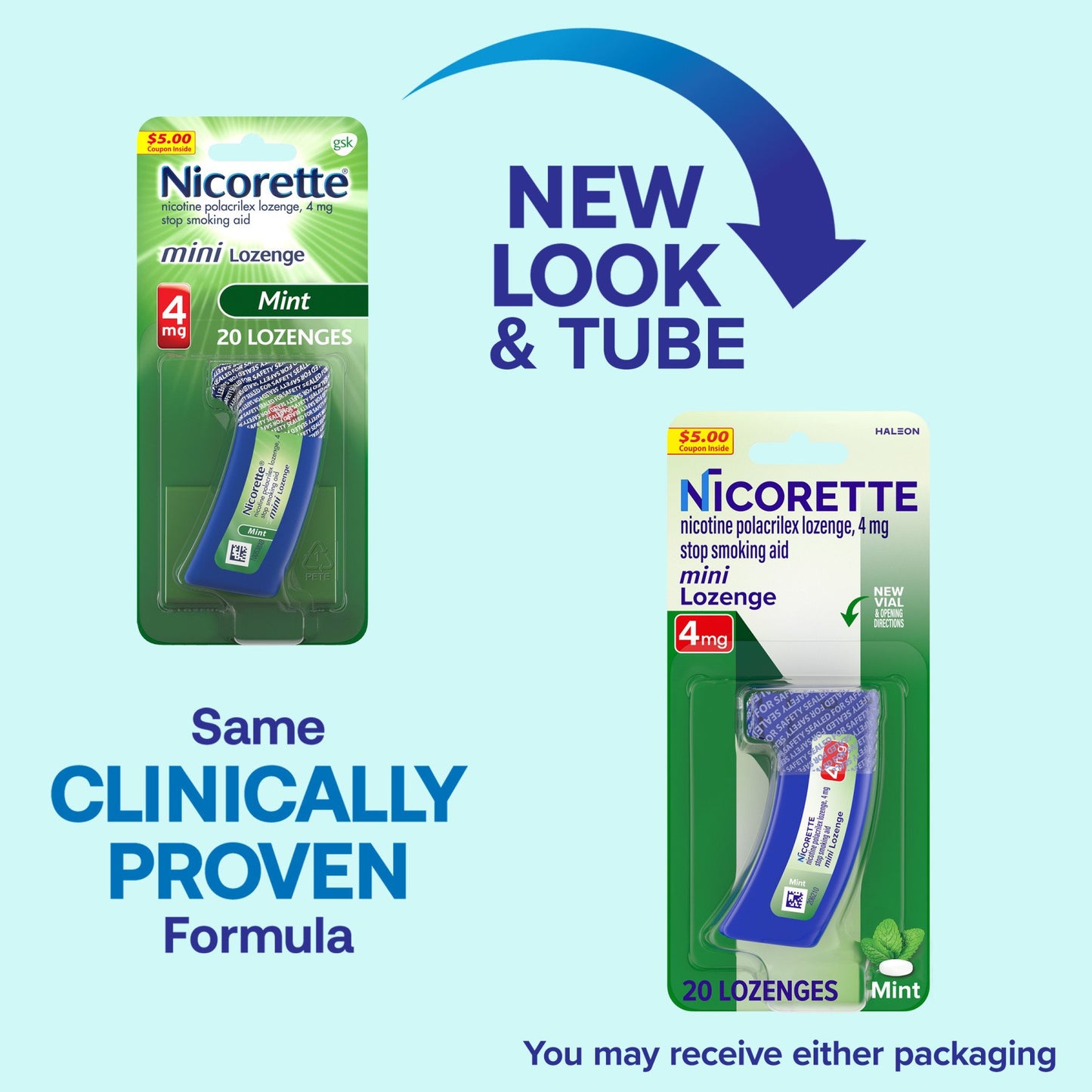 Nicorette Mini Nicotine Lozenges, 4 mg, Mint