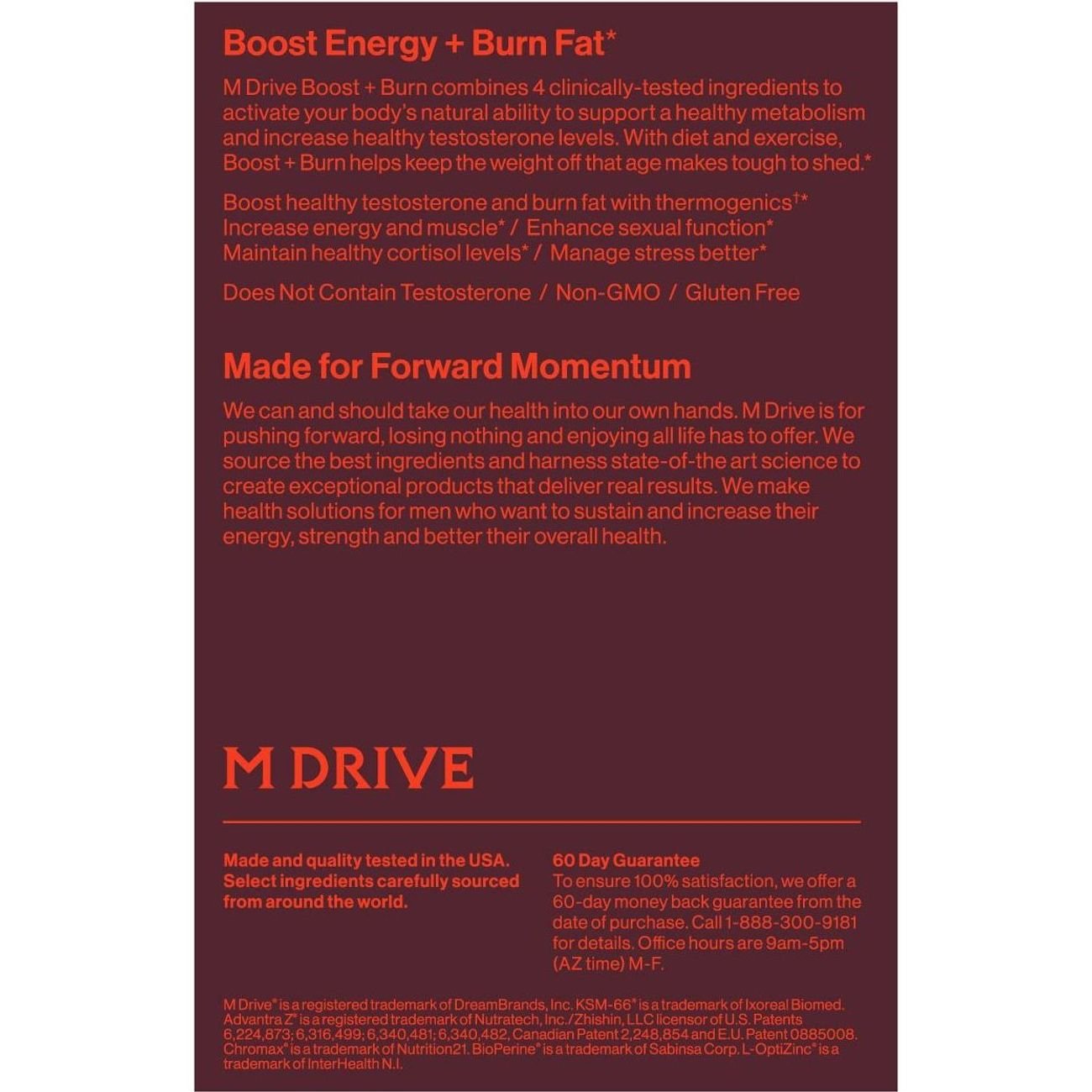 M Drive Boost Testosterone & Burn Fat Capsules