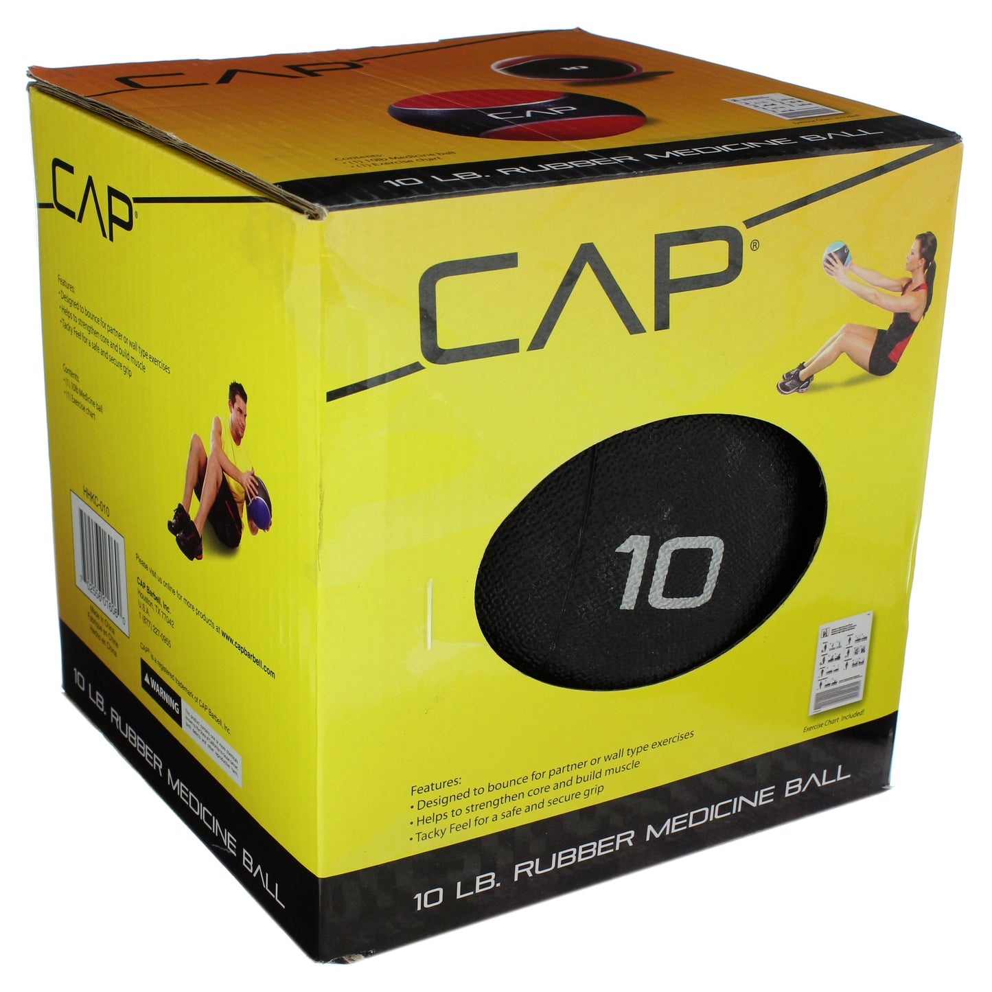 CAP 10 LB Rubber Medicine Ball, Red