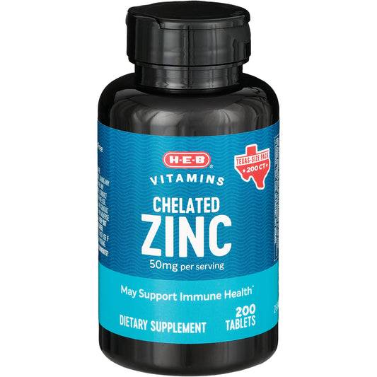 H-E-B Vitamins Zinc Gluconate 50 mg Tablets - Texas-Size Pack