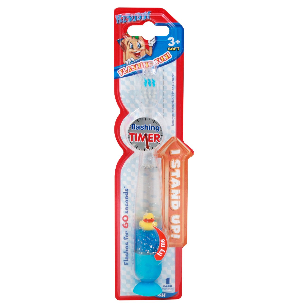 H-E-Buddy Kids Liquid Flashing Timer Soft Stand Up Toothbrush