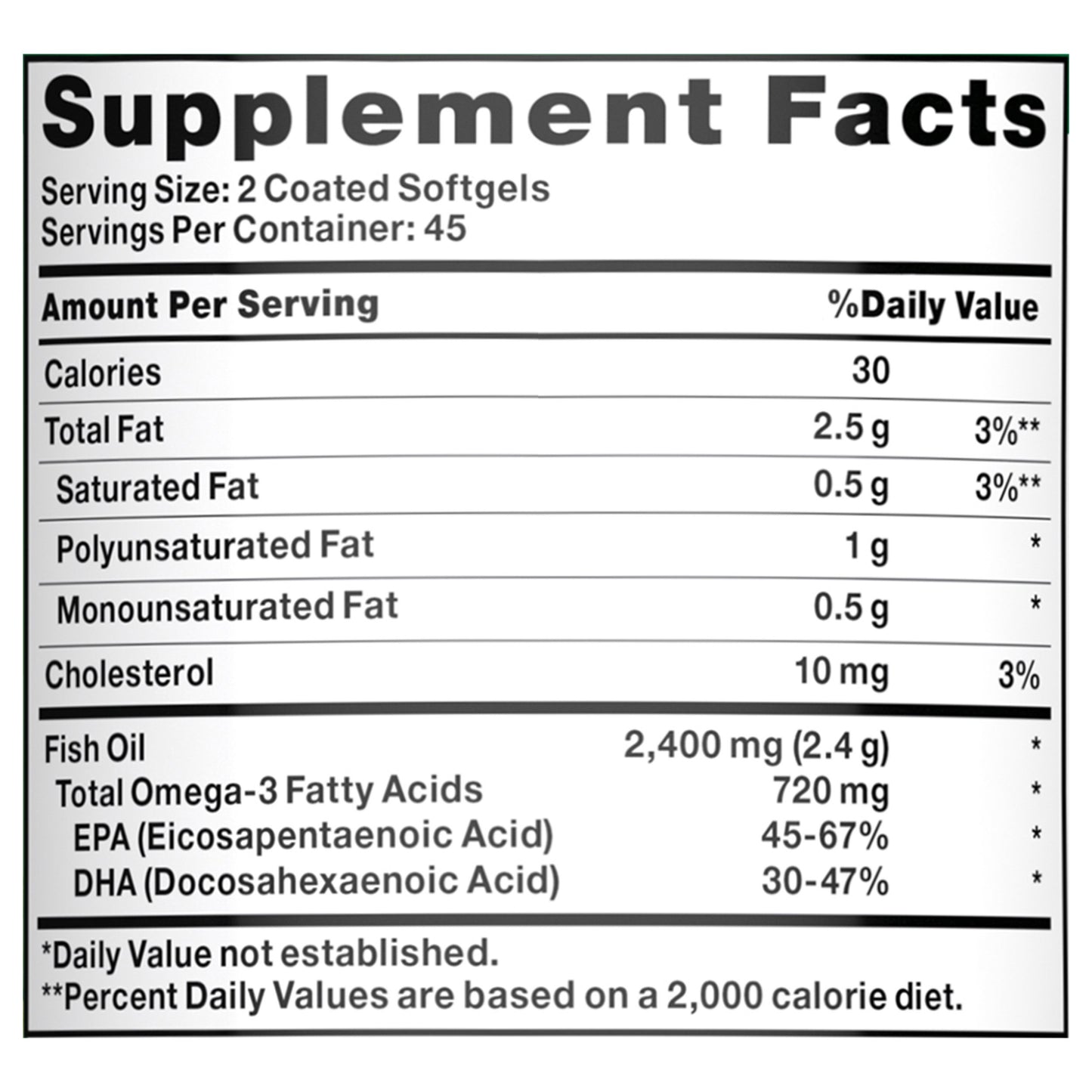 Nature's Truth Odorless Lemon Flavor Fish Oil Omega-3 2400 mg Softgels