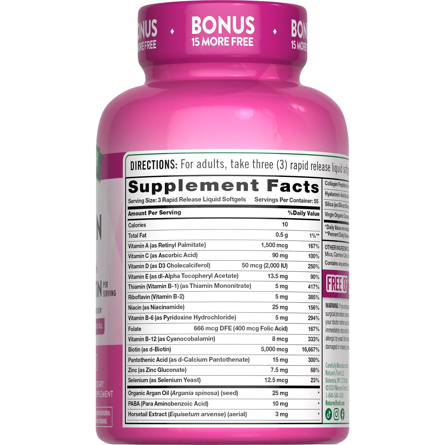 Nature's Truth Hair, Skin & Nails with 5,000 mcg Biotin