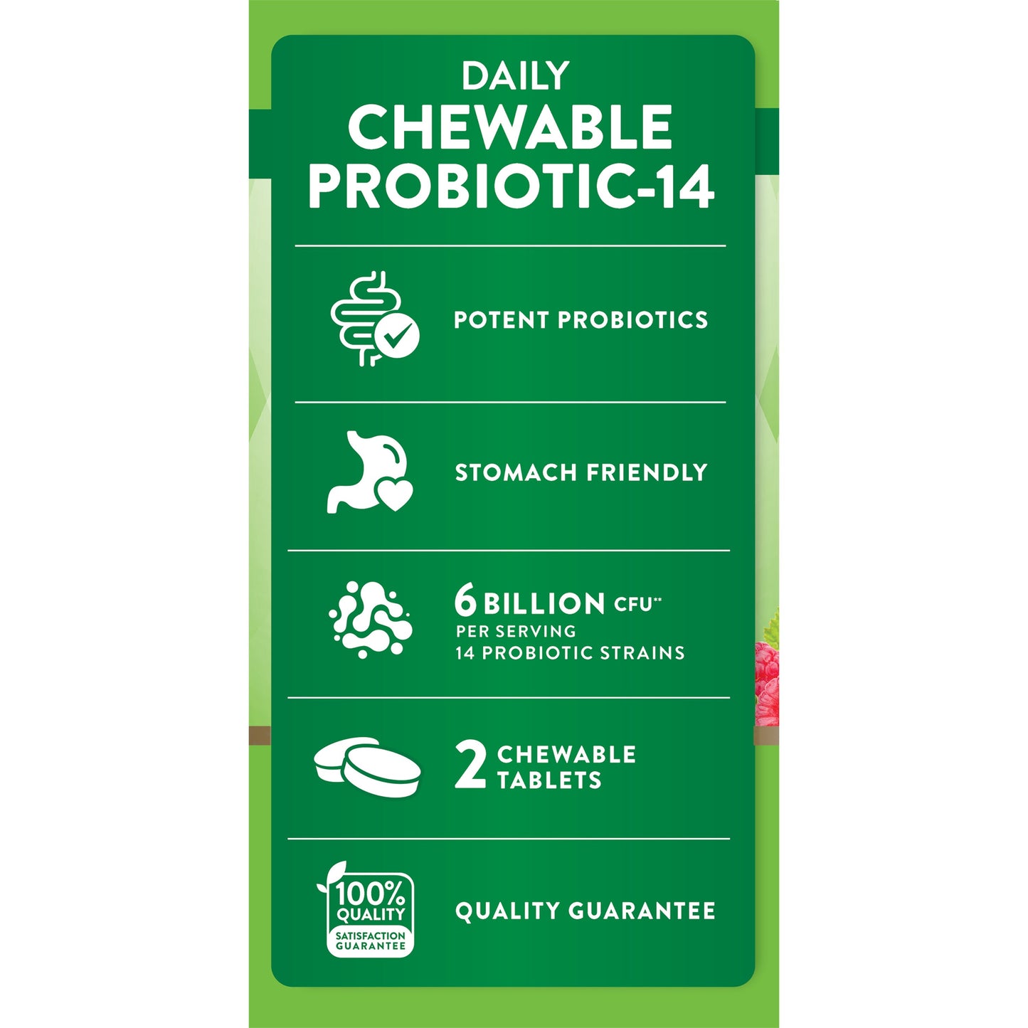 Nature's Truth Daily Probiotic-14 Chewable Tablets - Berry Flavor